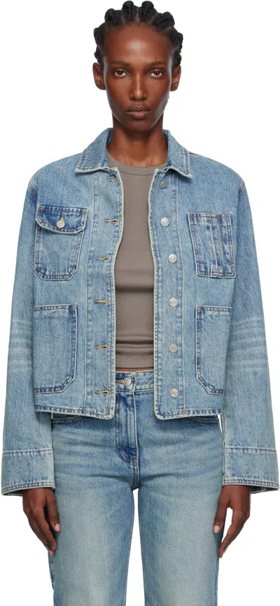 Open Yy Non-stretch Denim Jacket In Blue