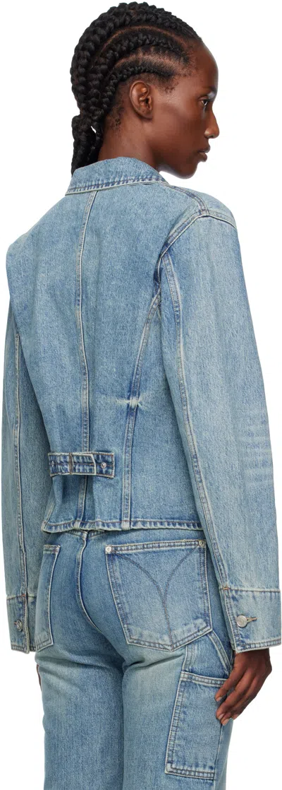Open Yy Non-stretch Denim Jacket In Blue