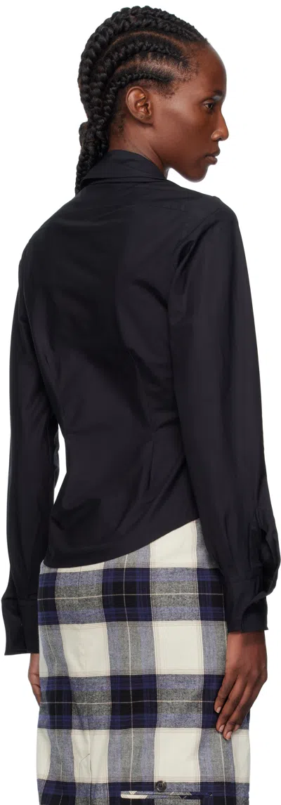 Vivienne Westwood Long Sleeve Collared Top With Cuffed Sleeves In Black