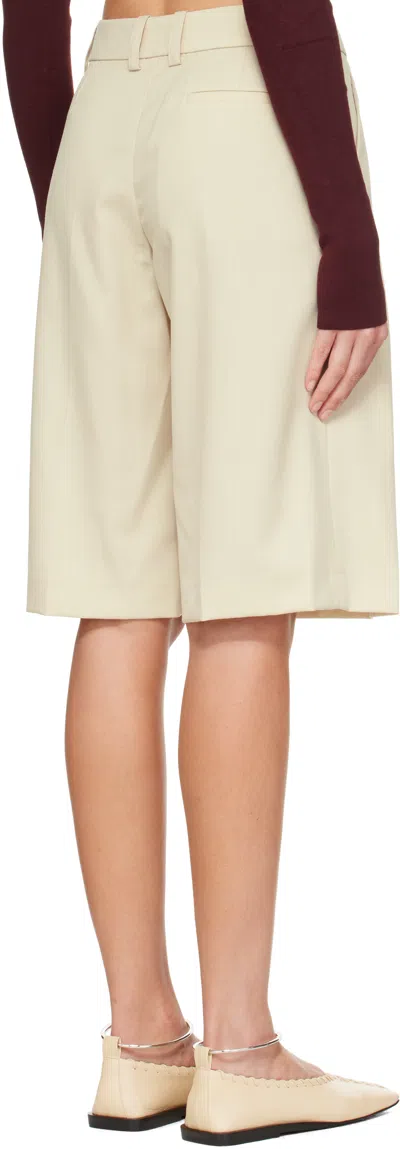 The Frankie Shop Womens Off White Bilbao Pleated Wool Bermuda Shorts Xs In White