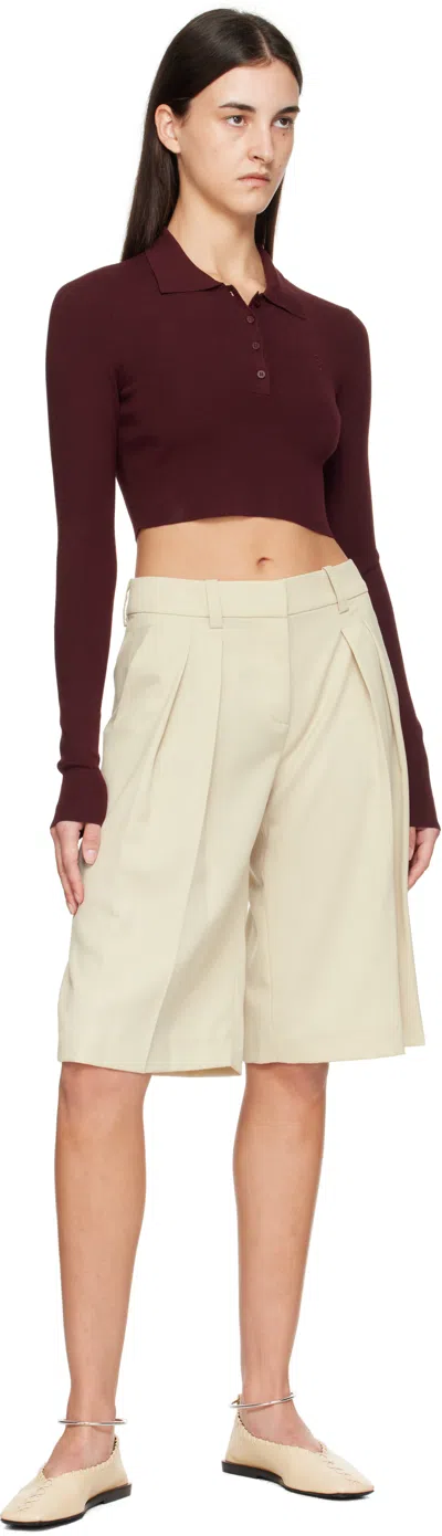 The Frankie Shop Womens Off White Bilbao Pleated Wool Bermuda Shorts Xs In White