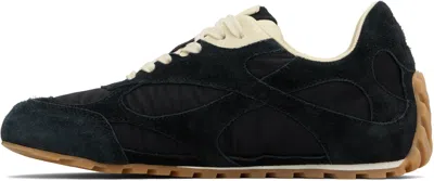 Bottega Veneta Orbit Leather-trimmed Suede And Shell Sneakers In Black