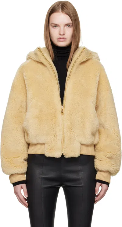 R2w Beige Fatima Wool Teddy Jacket In Sand
