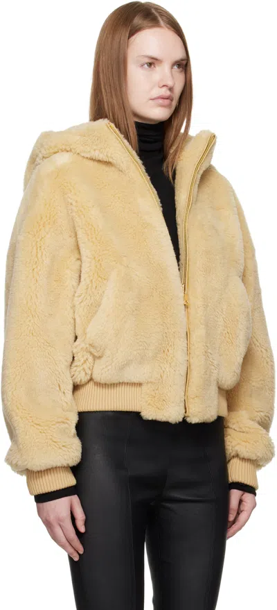 R2w Beige Fatima Wool Teddy Jacket In Sand