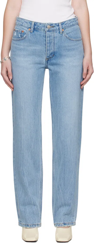 R2w Blue Hatty Tapered Jeans In Blue