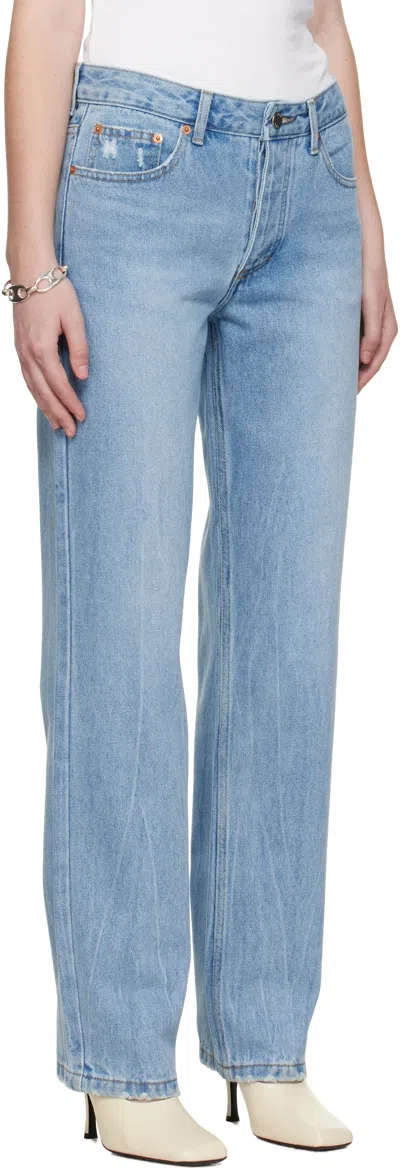 R2w Blue Hatty Tapered Jeans In Blue