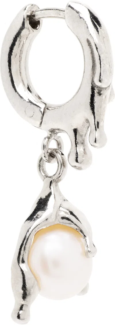 Alan Crocetti Nano Pearl Melt Single Earring In Silver