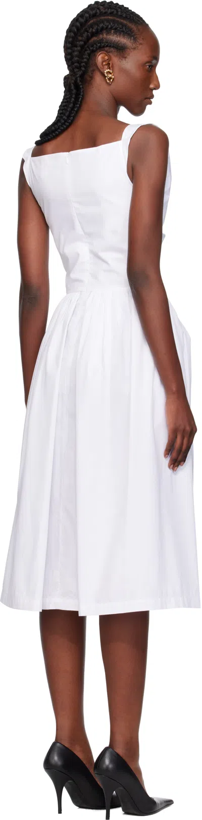 Vivienne Westwood Sunday Draped Cotton And Silk Midi Dress In White