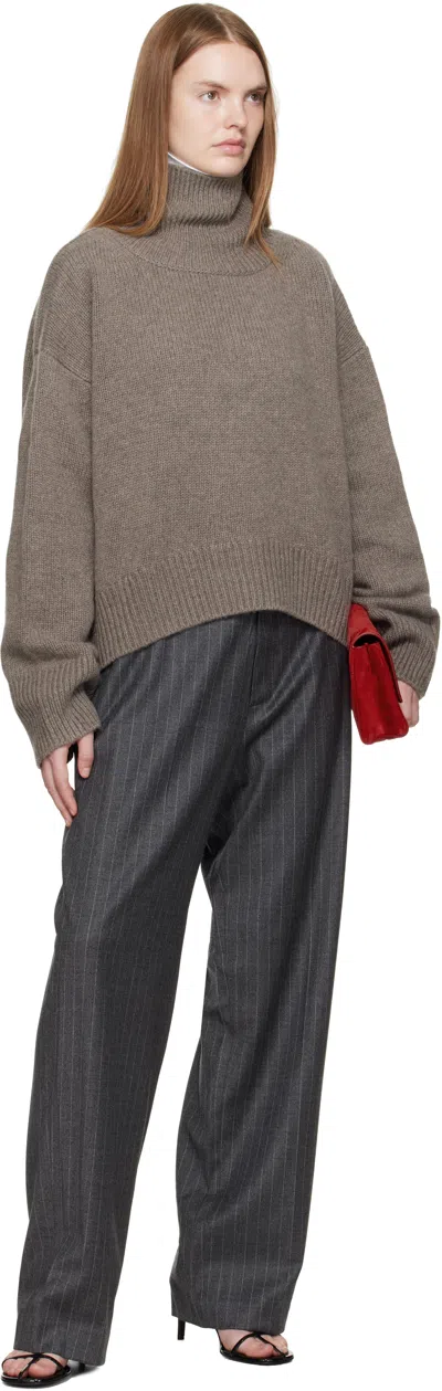 R2w Gray Lopez Striped Trousers In Gray