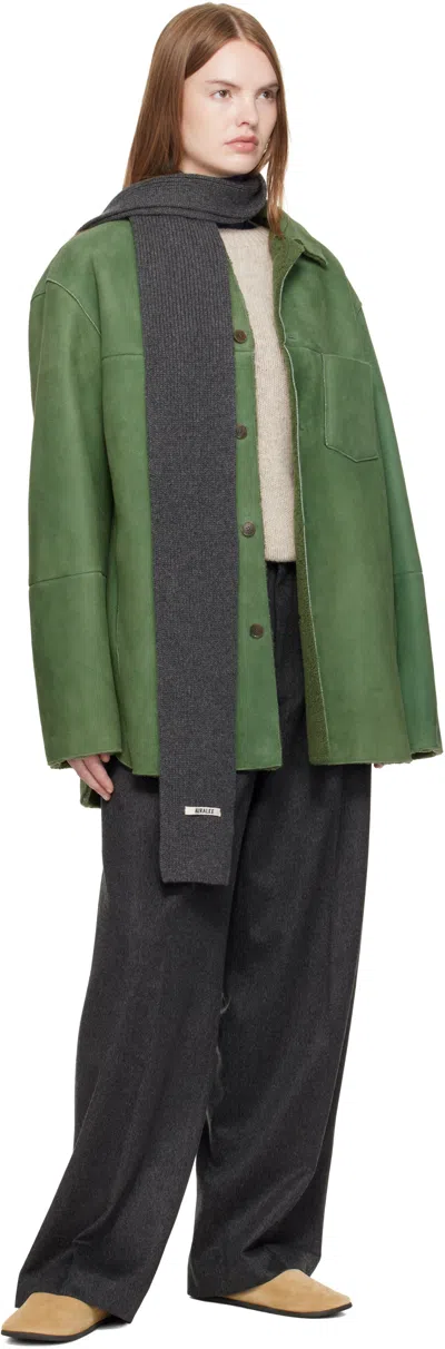 Auralee Gray Light Cashmere Knit Stole In Gray