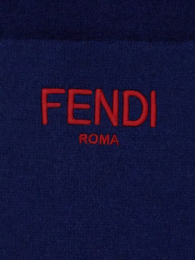 Fendi Monogram-pattern Scarf In Blue