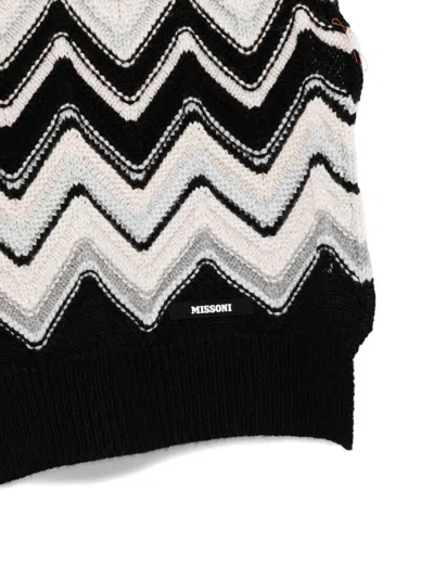 Missoni Chevron-pattern Scarf In White