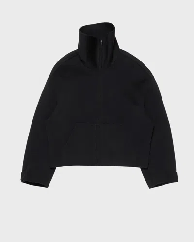 Acne Studios Cropped Jacket With High Stand Collar And Zipper Closure In Black