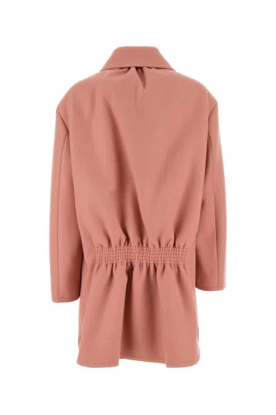 Fendi Pink Wool Coat In Pink