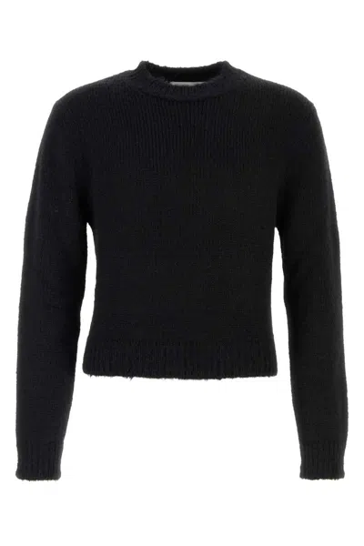 Jil Sander Midweight Alpaca Wool Sweater In Black