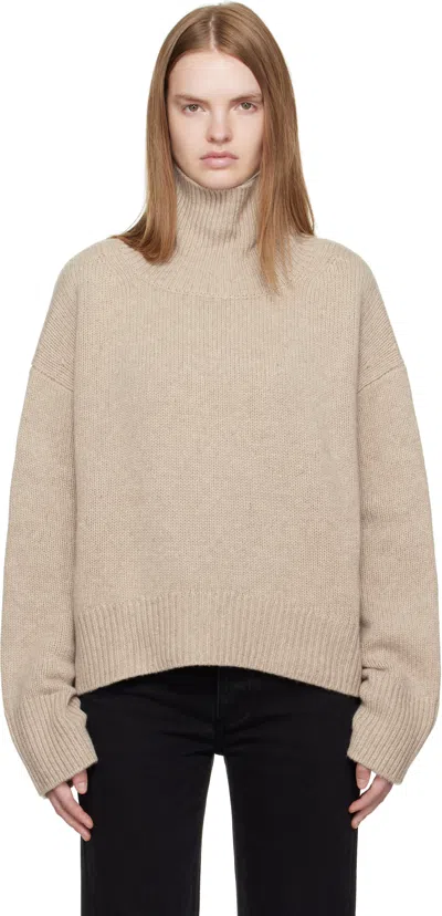 R2w Taupe 3.5 Knit Turtleneck In Brown