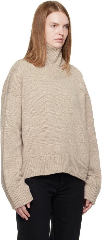 R2w Taupe 3.5 Knit Turtleneck In Brown