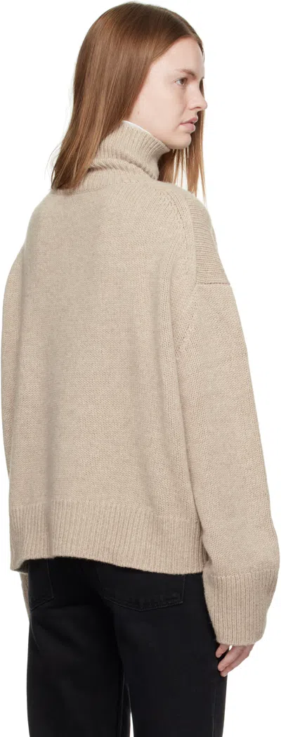 R2w Taupe 3.5 Knit Turtleneck In Brown