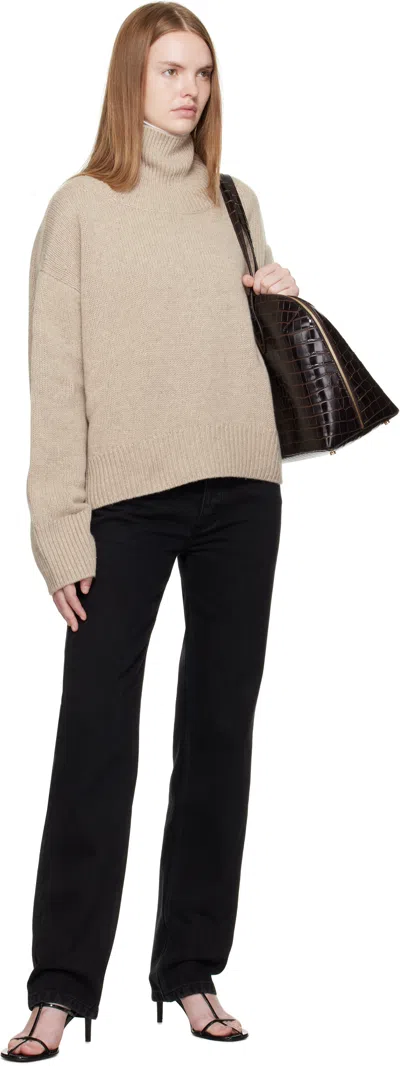 R2w Taupe 3.5 Knit Turtleneck In Brown