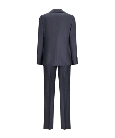 Lardini Single-breasted Wool Suit In Black