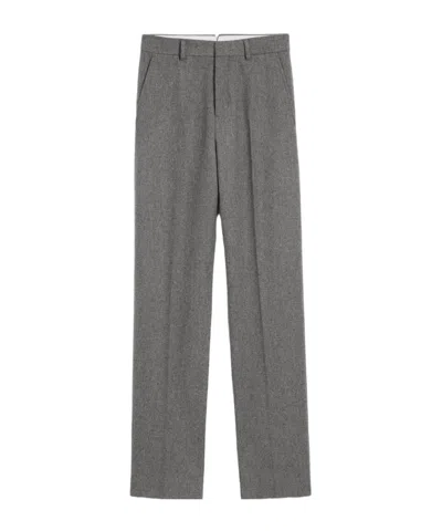 Ami Alexandre Mattiussi Tailored Wool Trousers Featuring Pleated Front In Gray