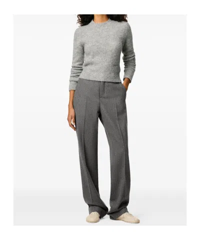 Ami Alexandre Mattiussi Tailored Wool Trousers Featuring Pleated Front In Gray