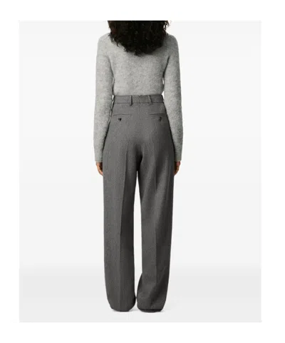 Ami Alexandre Mattiussi Tailored Wool Trousers Featuring Pleated Front In Gray
