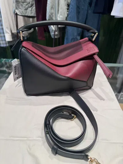 Loewe X Albers Puzzle Square Shoulder Bag In Leather In Black