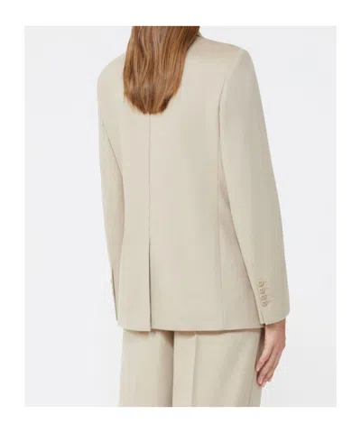 Max Mara Single-breasted Wool Broadcloth Blazer In Brown