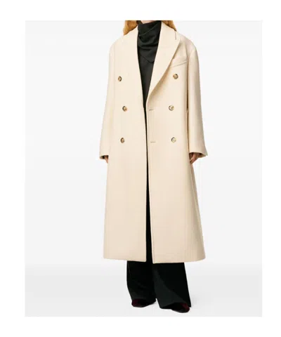 Ami Alexandre Mattiussi Ami Paris Women Long Double-breasted Coat In Neutral