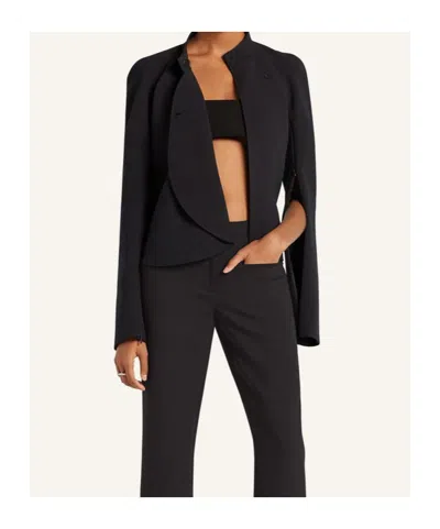 Courrèges Heritage Crepe Cropped Blazer Jacket In Black