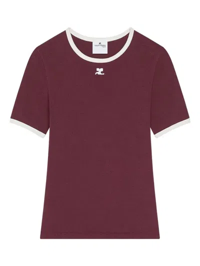 Courrèges T-shirts And Polos In Burgundy