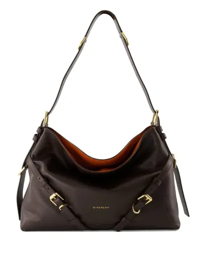 Givenchy Medium Voyou Calfskin Shoulder Bag With Buckle Fastening In Black