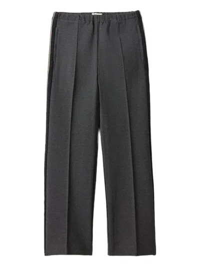 Miu Miu Knit Trousers With Side Stripe Detail In Green