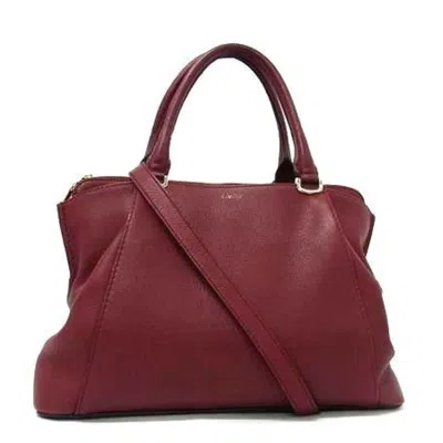 Pre-owned Cartier Bordeaux Leather Handbag Shoulder Bag Tote Bag ()
