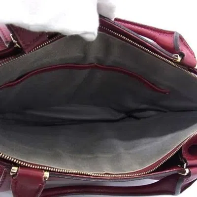 Pre-owned Cartier Bordeaux Leather Handbag Shoulder Bag Tote Bag ()