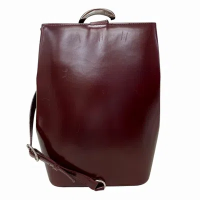 Pre-owned Cartier Panthère Bordeaux Leather Shoulder Bag ()