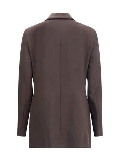 Giorgio Armani Single-breasted Wool Blazer In Brown