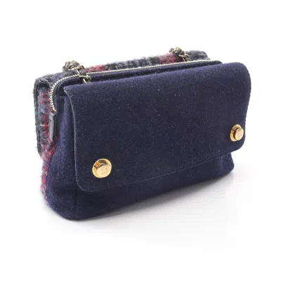 Pre-owned Chanel Multi-color Navy Tweed Leather Shoulder Bag ()
