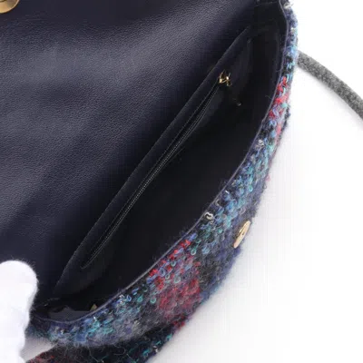 Pre-owned Chanel Multi-color Navy Tweed Leather Shoulder Bag ()
