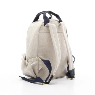Pre-owned Chloé Beige Navy Canvas Leather Backpack ()