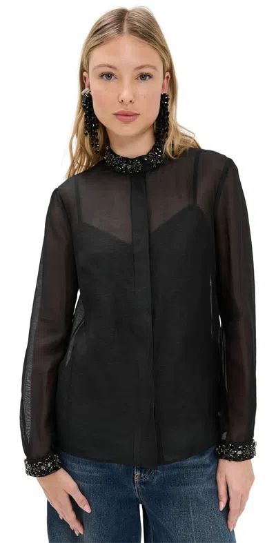 Zimmermann Hypnotic Embellished Body Shirt Black In Black
