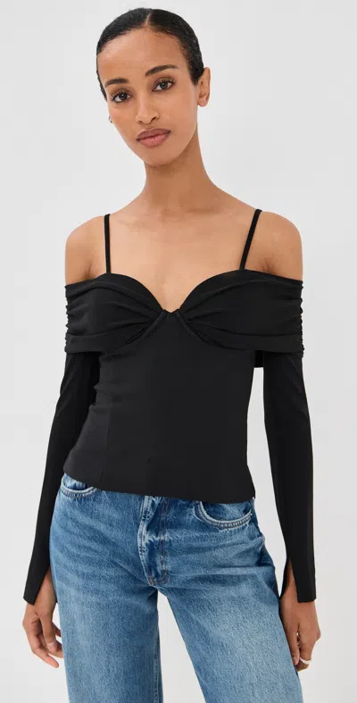 Simkhai Hazel Off-the-shoulder Stretch-jersey Top In Black