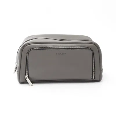 Pre-owned Coach Gray Leather Clutch Bag ()