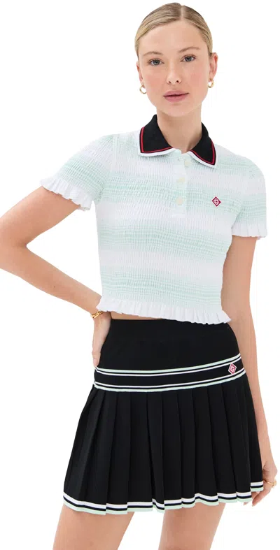 Casablanca Striped Polo Collar Knitwear In Multi