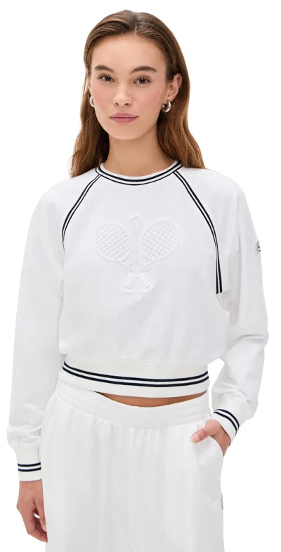 Frame Stretch-cotton Tennis Sweatshirt In White