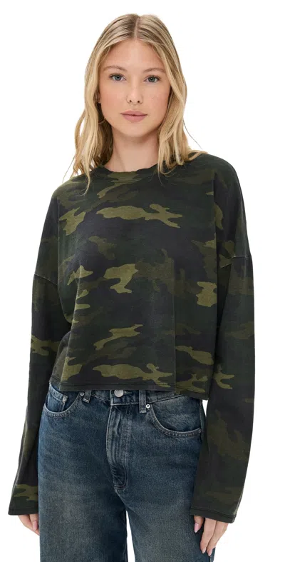 Askk Ny Cropped Long Sleeve Tee Stripe Camo In Multi