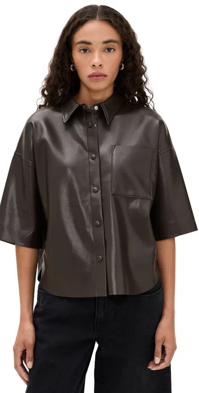 Citizen Of Humanity Frances Cropped Caped Button Up Chocolate In Brown