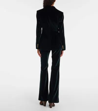 Etro Cotton-blend Velvet Blazer In Green