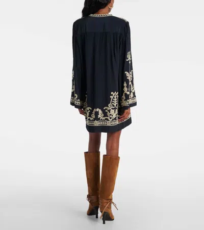 Isabel Marant Étoile Fadeli Embroidered Crêpe Tunic In Black